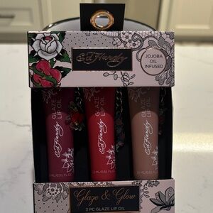 Ed Hardy Lip Oil Trio - Red, Pink, Tan